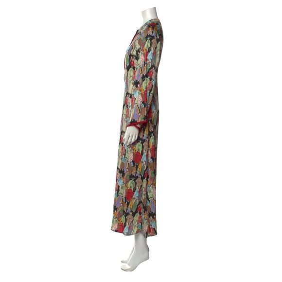 DRESS Floral Print Long Dress Size: M Human Printed like an arts in Paris - Picture 5 of 8